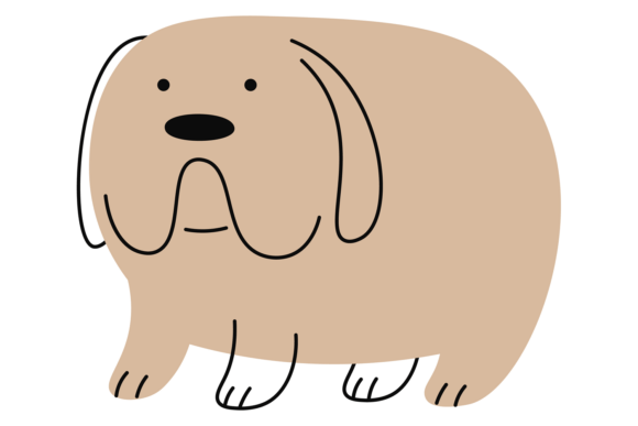 Cute Fat Dog Doodle: A Lighthearted Design for Playful Embroidery Projects