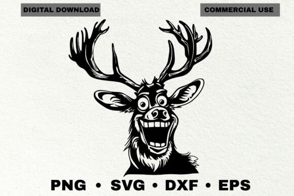 Funny Deer Head Svg , Elk Moose Head SVG