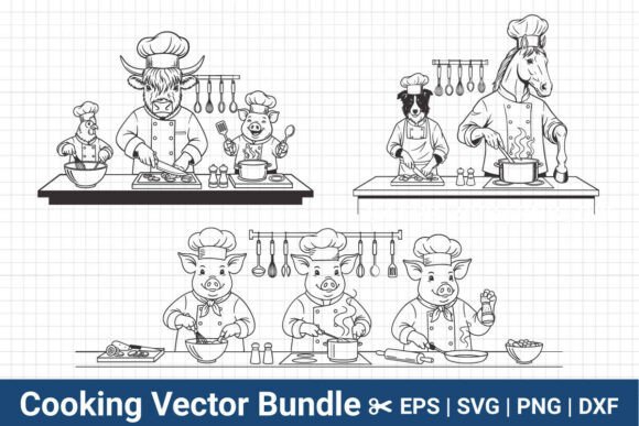 Funny Farm Animal Chef Designs: Cute or Cluttered?