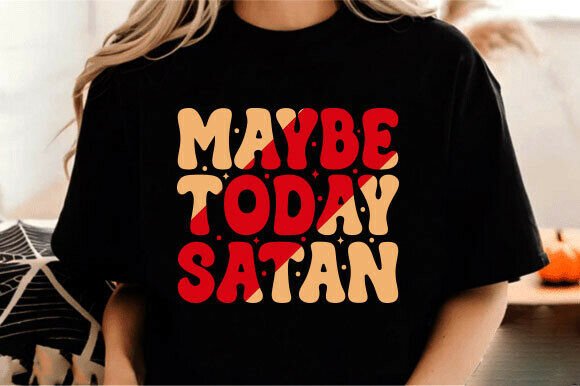 Funny Gothic Maybe Today Satan SVG Review for Real Embroidery Use