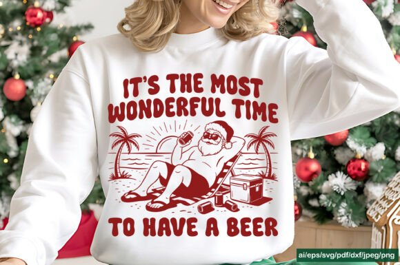 Funny Santa Beer Christmas SVG Review for Real Embroidery Projects