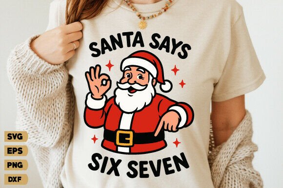 Funny Santa Says Six Seven SVG, Santa Png Review for Real Embroidery Projects