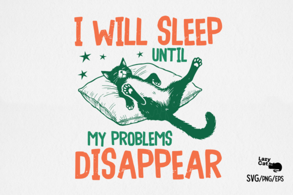 Funny Sarcastic Sleep Cat SVG PNG Review for Real Embroidery Projects