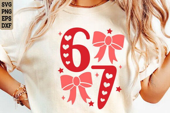 Funny Six Seven Valentine Bow SVG PNG Review