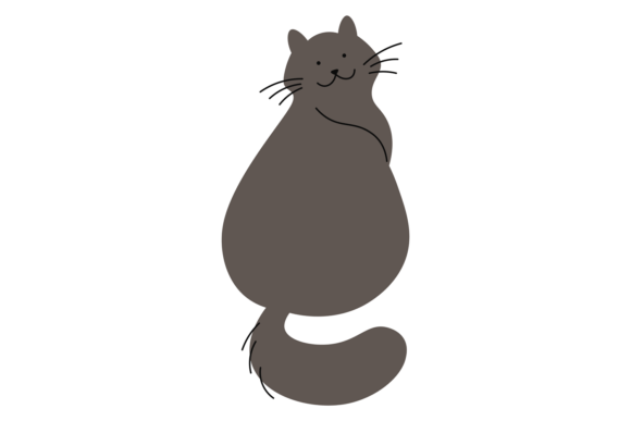 Happy Smiling Cat Back View: A Fun, Lighthearted Design for Everyday Embroidery Projects